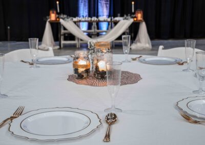 table setting with gold accents at BGR