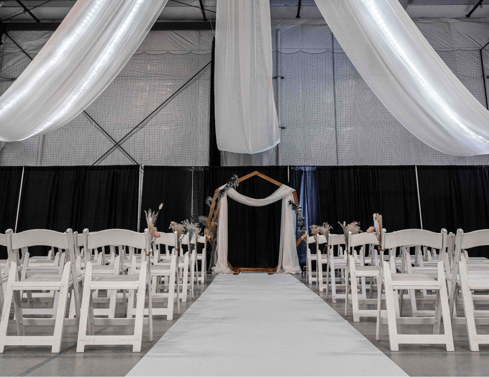 Seating and aisle image for wedding at the event center at BGER