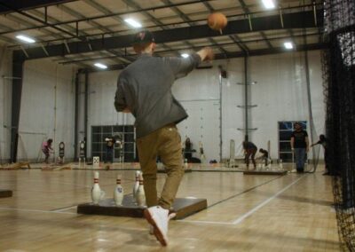 Man playing Throw Bowling at The Event Center at BGR