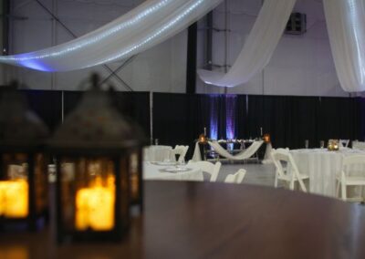 Table candle decorations for event at BGR Event Center