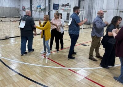 positivity teamwork game with group of employees