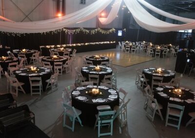 BGR Event Center Wedding setup for reception full room view of tables